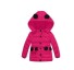 Luxusná dievčenská zimná bunda s bodkami J917 tmavo ružová