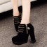 Luxusné dámske členkové topánky na podpätku J1368 čierna