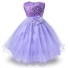 Luxusné dievčenské šaty s kvetinou J3238 fialová