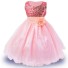 Luxusné dievčenské šaty s kvetinou J3238 svetlo ružová