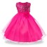 Luxusné dievčenské šaty s kvetinou J3238 tmavo ružová