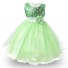 Luxusné dievčenské šaty s kvetinou J3238 zelená