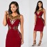 Luxusné puzdrové šaty s čipkou červená