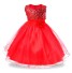 Luxusní dívčí šaty s květinou J3238 červená