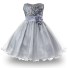 Luxusní dívčí šaty s květinou J3238 šedá