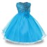 Luxusní dívčí šaty s květinou J3238 světle modrá