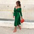 Luxusní skládané šaty zelená