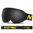 Lyžařské brýle se zrcadlovým efektem Brýle na lyžování a snowboard s ochranou UV400 Lyžařské brýle na helmu proti mlžení 17,8 x 9,8 cm černá