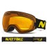 Lyžařské brýle se zrcadlovým efektem Brýle na lyžování a snowboard s ochranou UV400 Lyžařské brýle na helmu proti mlžení 17,8 x 9,8 cm oranžová