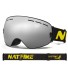 Lyžařské brýle se zrcadlovým efektem Brýle na lyžování a snowboard s ochranou UV400 Lyžařské brýle na helmu proti mlžení 17,8 x 9,8 cm stříbrná