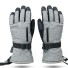 Lyžařské vodotěsné unisex rukavice s funkcí dotyku displeje Teplé zimní rukavice Rukavice na kyže a snowboard pro muže i ženy šedá