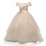 Mädchen-Abschlussballkleid N149 beige