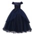 Mädchen-Abschlussballkleid N149 dunkelblau