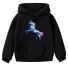 Mädchen-Sweatshirt mit Einhorn schwarz