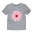 Mädchen-T-Shirt mit Blumendruck J3489 grau