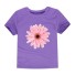 Mädchen-T-Shirt mit Blumendruck J3489 lila