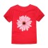 Mädchen-T-Shirt mit Blumendruck J3489 rot