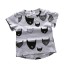 Mädchen-T-Shirt mit Cartoon-Katzen J1904 grau