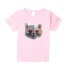 Mädchen-T-Shirt mit einer Katze J465 D