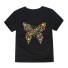 Mädchen-T-Shirt mit Schmetterling J3290 schwarz