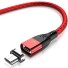 Mágneses USB adatkábel K453 piros