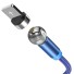 Mágneses USB kábel forgó csatlakozóval kék