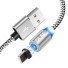 Magnetický nabíjací USB kábel K461 strieborná
