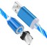 Magnetický USB nabíjací osvetlený kábel modrá