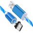 Magnetický USB nabíjací osvetlený kábel modrá
