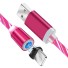 Magnetický USB nabíjecí osvětlený kabel tmavě růžová