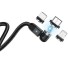 Magnetisches USB-Ladekabel mit verstellbarem Stecker K503 schwarz