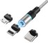 Magnetyczny kabel do ładowania USB K446 srebrny