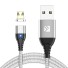 Magnetyczny kabel USB do transmisji danych K441 srebrny