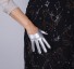 Mănuși de damă din piele artificială strălucitoare argint