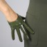 Mănuși de damă din piele artificială strălucitoare verde armată
