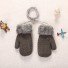 Mănuși de iarnă pentru copii cu blană gri inchis