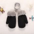 Mănuși de iarnă pentru copii cu blană negru