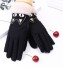 Mănuși de iarnă pentru femei cu pisică negru
