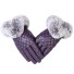 Mănuși de piele de damă cu blană J1727 violet
