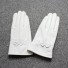 Mănuși de piele pentru femei cu arc alb