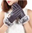 Mănuși de piele pentru femei J1726 purpurie