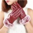 Mănuși de piele pentru femei J1726 roșu