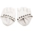 Mănuși fără degete pentru femei, cu știfturi alb
