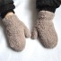 Mănuși păroase pentru copii kaki