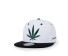 Marihuana-Blatt-Snapback J1000 weiß-grün