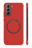 Matný ochranný kryt s podporou MagSafe pro Samsung Galaxy S22 Ultra červená