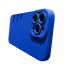 Matný silikónový kryt s ochranou objektívu pre iPhone 15 Plus modrá