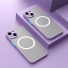 Matt védőburkolat MagSafe támogatással iPhone 15 Plus készülékhez lila