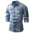 Męska koszula jeansowa F567 jasnoniebieski