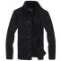 Męski sweter guzikowy A2617 czarny